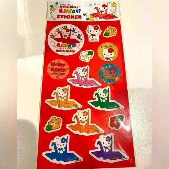 NWT Hello Kitty Pearl Harbor HAWAII exclusive tsuru stickers! Multiple colors - Picture 1 of 2